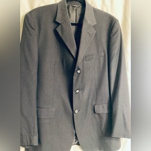 Youth Large Black Pinstriped Blazer